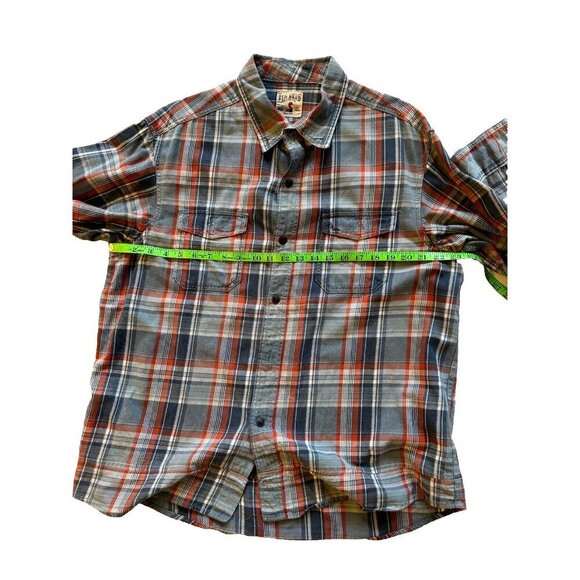 Red Head Shirt Mens Large Long Sleeve Pockets Button Front Flannel Plaid Choose - Picture 8 of 16